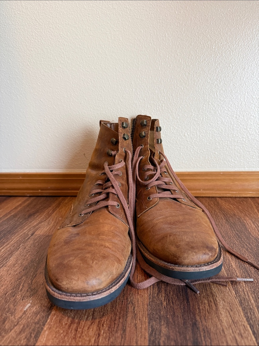 Timberland Tan Leather Lace-Up Work Boots